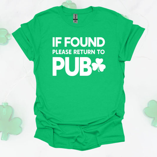 If Found Please Return to Pub
